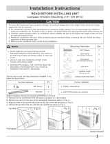Kenmore 10,000 BTU Room Air Conditioner Installation guide
