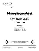 KitchenAid KSM500PSER0 User manual