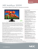 NEC MultiSync E222W User manual