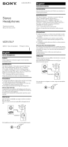 Sony MDR-E9LP User manual