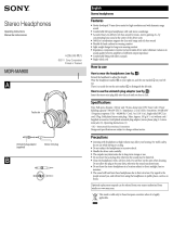 Sony MDR-MA900 User manual