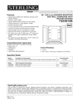 Sterling Plumbing Shower Receptor and Wall Surround with Backer Boards 72230106 User manual