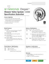 Symmons S-5400TS Operating instructions