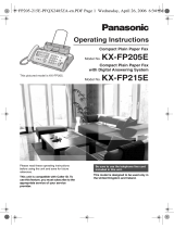 Panasonic KXFP205E Owner's manual