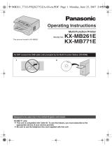 Panasonic KXMB771E Operating instructions