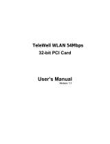Telewell High-Speed Wireless 32-bit PCI Card User manual
