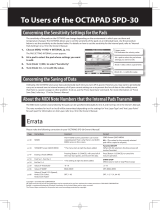 Roland OCTAPAD™ SPD-30 Owner's manual