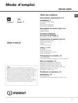 Indesit IDCE H G45 B (FR) Owner's manual
