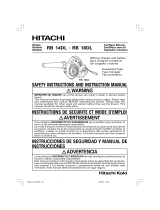 Hitachi RB18DLP4 - 18 Volt Li-Ion Blower User manual