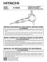 Hitachi H90SE - 1-1/8 Inch Hex 70LB Demolition Breaker Hammer User manual