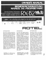 Rotel RX-152 MKII Owner's manual