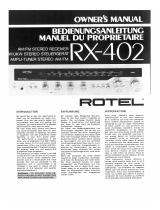 Rotel RX-402 Owner's manual