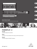 Behringer Powerplay 16 P-16M Quick start guide