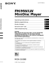 Sony MDX-CA580 User manual