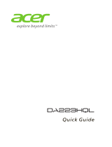 Acer DA223HQL Quick start guide
