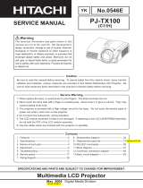 Hitachi PJ-TX100 User manual