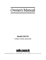 Audio Research SD135 Owner's manual