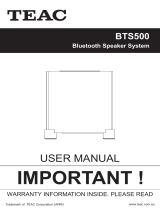 TEAC BTS500 User manual