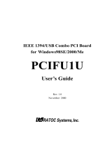 Ratoc PCIFU1U Rev 1.0 User manual