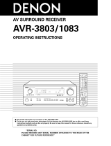 Denon AVR-3803 User manual