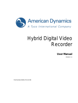 American Dynamics Hybrid Digital Video Recorder User manual
