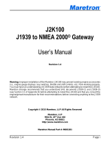 Maretron J2K100 J1939 / NMEA 2000 Gateway User manual