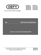 Defy Side-by-Side F740 Eco W Fridge / Freezer DFF 421 Owner's manual