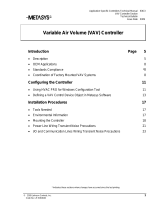 Johnson Controls METASYS VAV140 Technical Manual