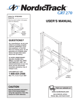 NordicTrack Grt270 Bench User manual