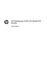HP EliteDisplay E190i 18.9-inch LED Backlit IPS Monitor User guide