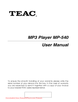 TEAC MP-540 User manual