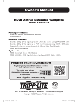 Tripp Lite P166-001-A Wallplate Owner's manual