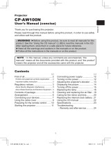 Hitachi Innovate CP-AW100N User manual