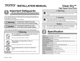 Toto Clean Dry HDR100 GY Installation guide