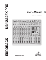 Behringer Eurorack UB1222FX-PRO User manual