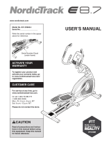 NordicTrack E 8.7 User manual