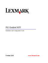 Lexmark X782 Installation And Configuration Manual
