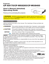 Hitachi CP-WU8460 User manual