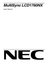 NEC MultiSync® LCD1760NX (Black) Owner's manual