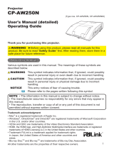 Hitachi CP-AW250 User manual