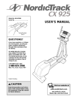 NordicTrack Cx 925 User manual