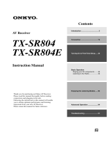 ONKYO TX-SR804 User manual