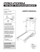 Pro-Form 410 Treadmill Trainer User manual