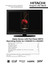Hitachi L42A403 - 42" LCD TV Owner's manual