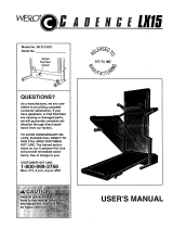 Weslo CADENCE LX 15 User manual
