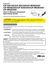 Hitachi CP-X8160 User manual