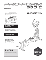 Pro-Form 935 E User manual