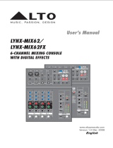 Alto LYNX-MIX62FX User manual