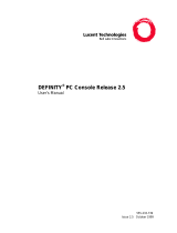 Lucent Technologies DEFINITY PC Console 2.5 User manual