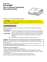 Hitachi CP-A200 User manual